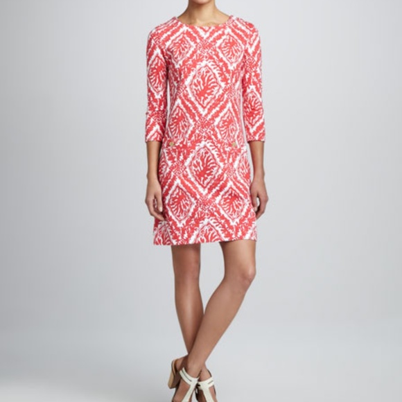 Lilly Pulitzer Dresses & Skirts - Lilly Pulitzer Charlene Coral-Print Shift Dress S
